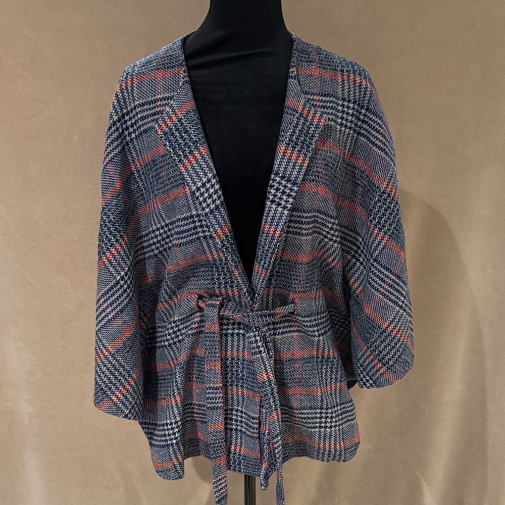 Plaid Women's Cape Jacket